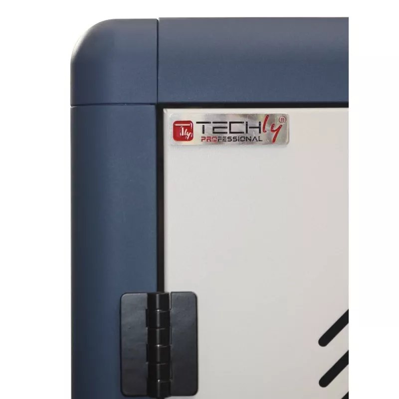 Wózek stacji ładującej Techly z wentylacją 30 notebooków lub smartfonów Czarny/Szary