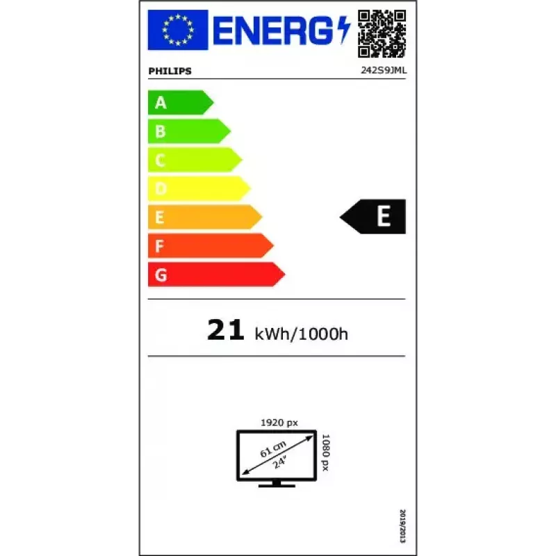 Philips S Line 242S9JML/00 monitor komputerowy 61 cm (24 cale) 1920 x 1080 pikseli Full HD LCD Czarny