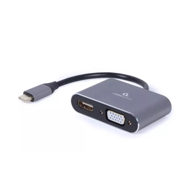 GEMBIRD Alt-DP USB Type-C do HDMI + VGA adapter wyświetlacza - Space szary