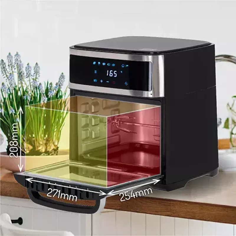 Piekarnik frytkownicy gorącym powietrzem Adler AD 6309 13 l 2500 W Czarny/Srebrny, sterowanie dotykowe, rożen