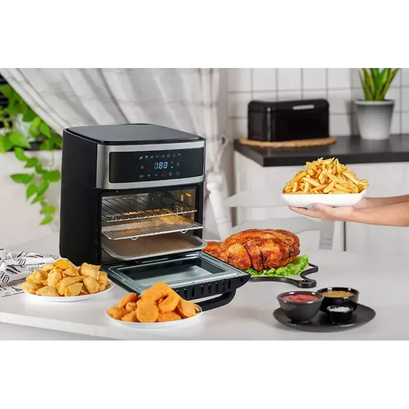 Piekarnik frytkownicy gorącym powietrzem Adler AD 6309 13 l 2500 W Czarny/Srebrny, sterowanie dotykowe, rożen