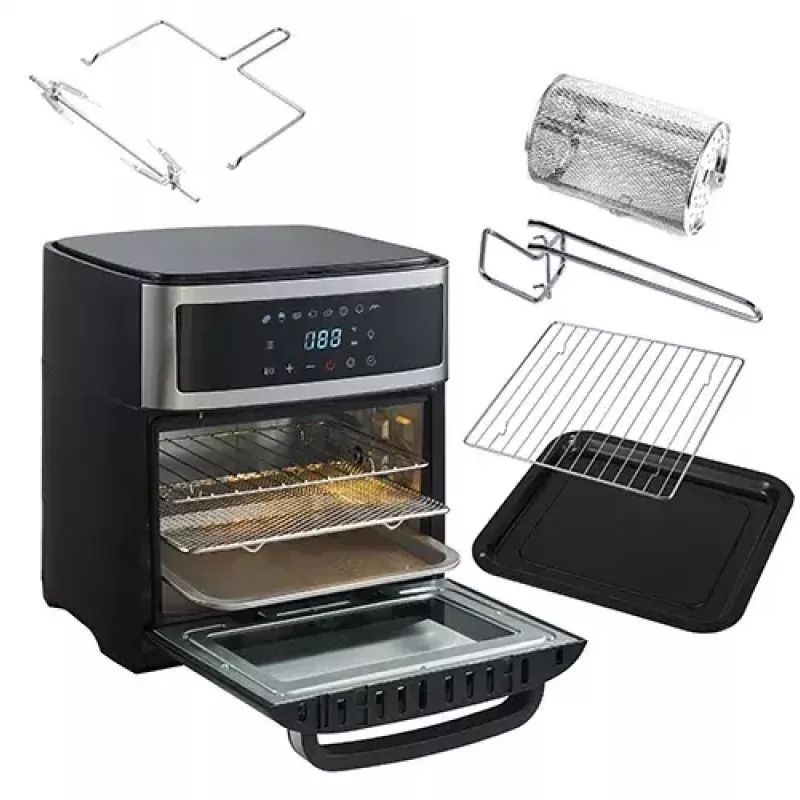 Piekarnik frytkownicy gorącym powietrzem Adler AD 6309 13 l 2500 W Czarny/Srebrny, sterowanie dotykowe, rożen