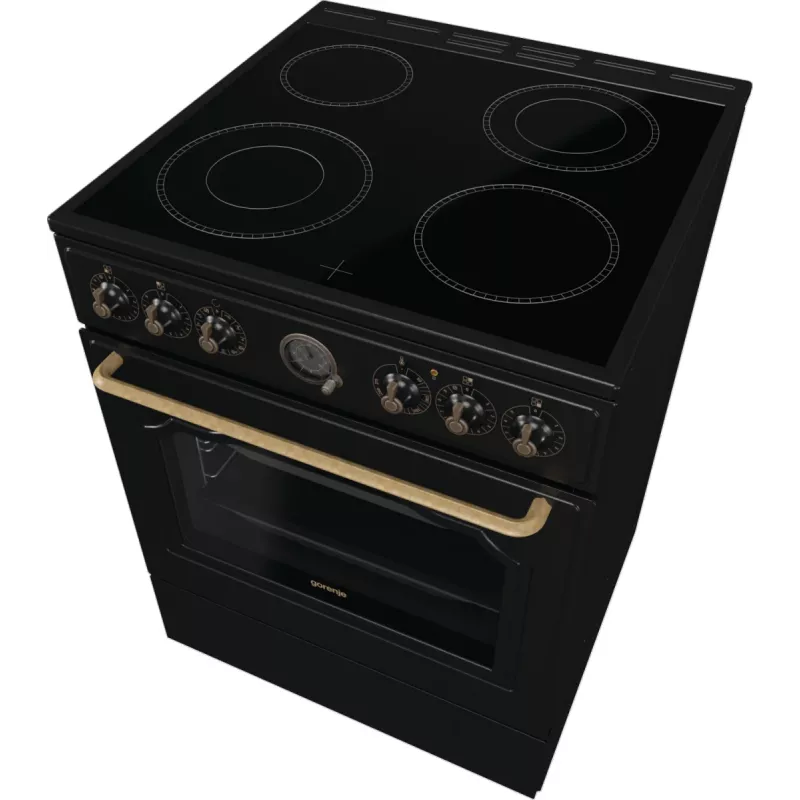 Gorenje GECS6B71CLB Wolnostojąca kuchenka Elektryczna płyta ceramiczna Czarny