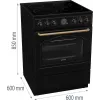 Gorenje GECS6B71CLB Wolnostojąca kuchenka Elektryczna płyta ceramiczna Czarny