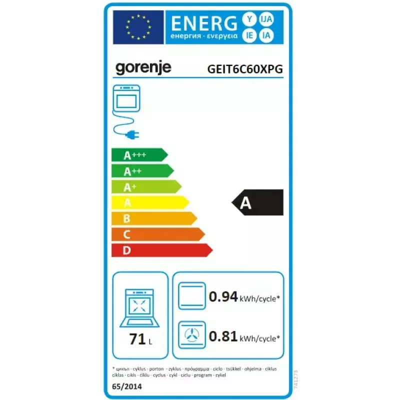 Kuchenka wolnostojąca Gorenje GEIT6C60XPG Elektryczna płyta indukcyjna strefowa 4 strefy