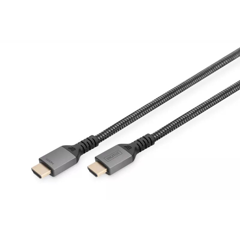 DIGITUS 8K PREMIUM HDMI 2.1 Kabel 3m Aluminiowa obudowa, Pozłacany, Obsługa 8K/60HZ