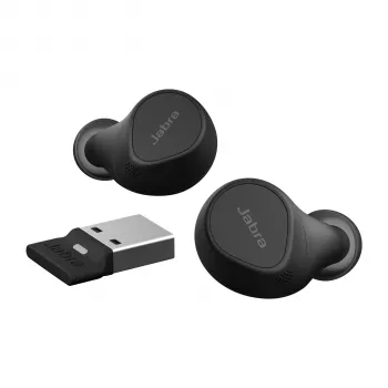 Jabra Evolve2 Buds - USB-A UC, True Wireless Stereo (TWS), Rozmowy/Muzyka, 5,4 g, Zestaw słuchawkowy, Czarny