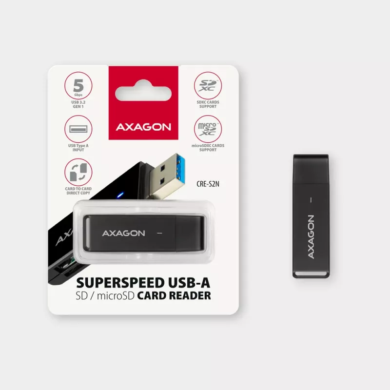 Card Reader Axagon CRE-S2N USB 3.2 Gen 1 Type-A Czarny