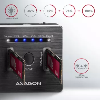 Stacja dokująca Axagon ADSA-M2C SuperSpeed USB-C 10Gbps do dwóch dysków M.2 NVMe