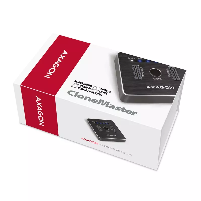Stacja dokująca Axagon ADSA-M2C SuperSpeed USB-C 10Gbps do dwóch dysków M.2 NVMe