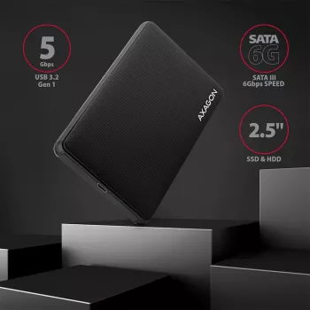 Axagon EE25-SLC Bezśrubowa Obudowa USB-C 3.2 Gen 1 - SATA 6G na dysk 2,5 cala SSD/HDD