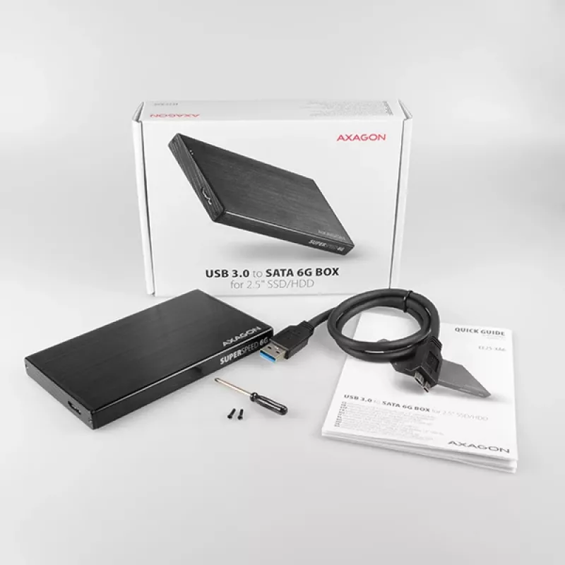 Axagon EE25-XA6 kompaktowa aluminiowa obudowa zewnętrzna USB 3.2 Gen 1 - SATA 6G przeznaczona do dysków 2,5 cala SSD/HDD