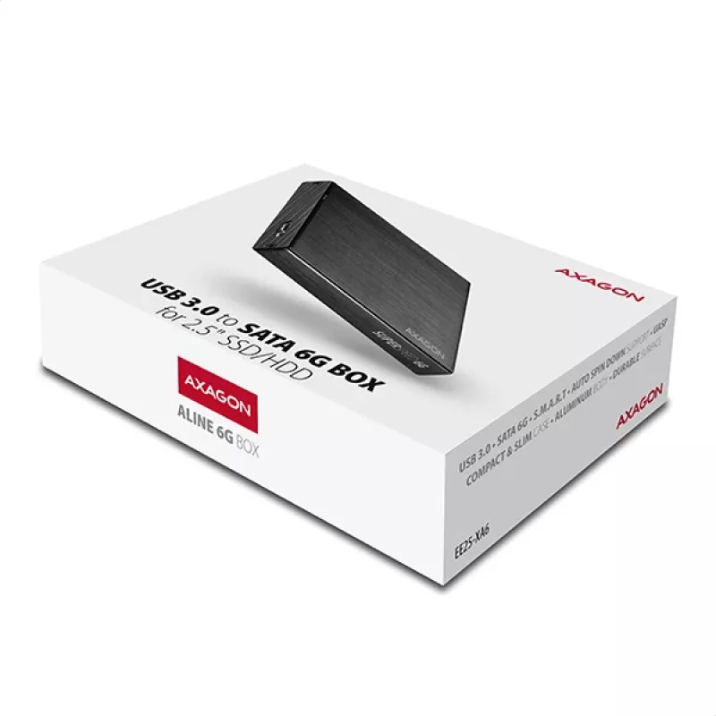Axagon EE25-XA6 kompaktowa aluminiowa obudowa zewnętrzna USB 3.2 Gen 1 - SATA 6G przeznaczona do dysków 2,5 cala SSD/HDD