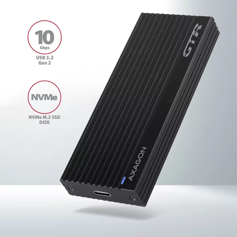 Axagon EEM2-GTR Zewnętrzna metalowa obudowa USB-C 3.2 Gen 2 dla dysków M.2 NVMe