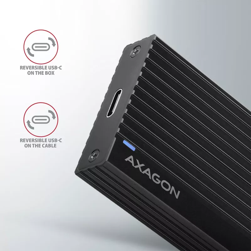 Axagon EEM2-GTR Zewnętrzna metalowa obudowa USB-C 3.2 Gen 2 dla dysków M.2 NVMe