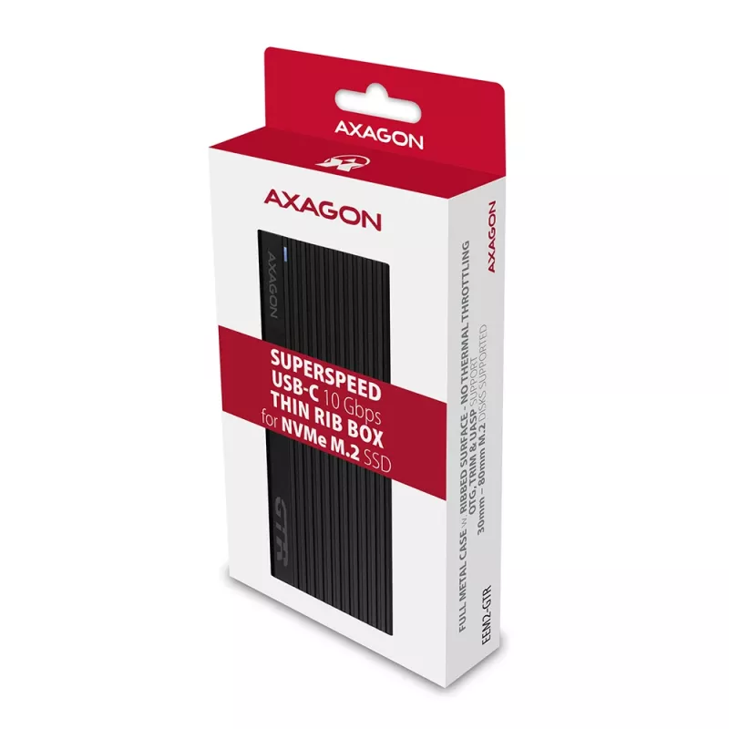 Axagon EEM2-GTR Zewnętrzna metalowa obudowa USB-C 3.2 Gen 2 dla dysków M.2 NVMe