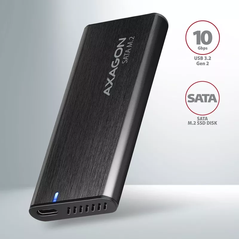 Obudowa SSD Axagon EEM2-SBC USB-C 3.2 Gen 2 Czarna M.2