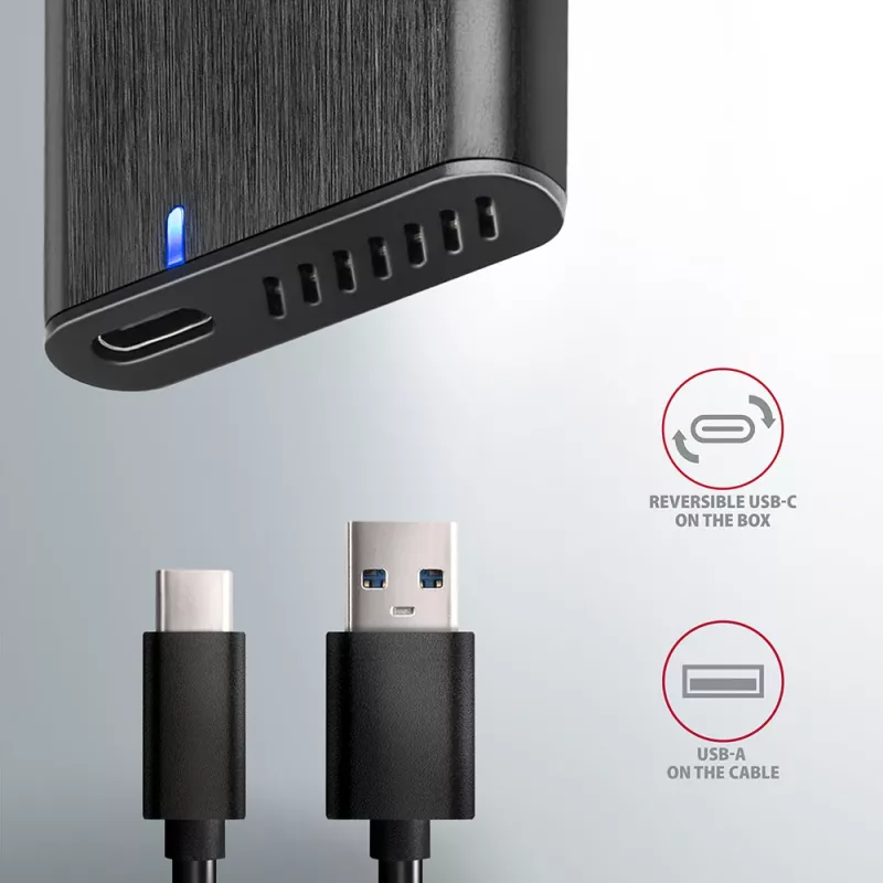 Obudowa SSD Axagon EEM2-SBC USB-C 3.2 Gen 2 Czarna M.2