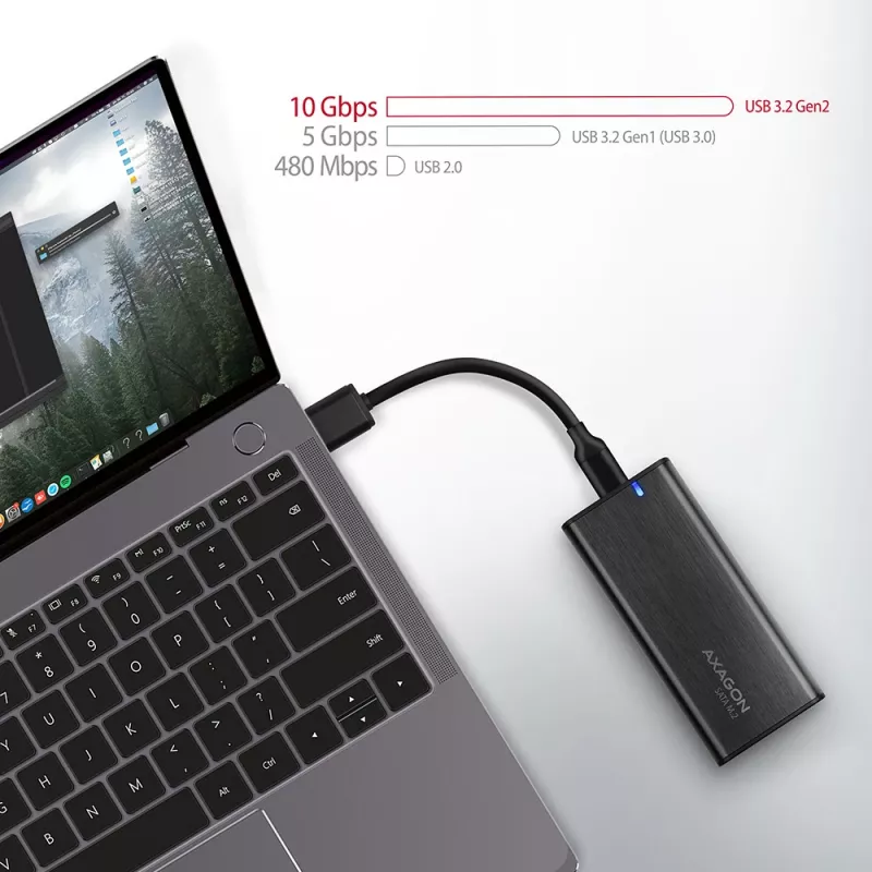 Obudowa SSD Axagon EEM2-SBC USB-C 3.2 Gen 2 Czarna M.2