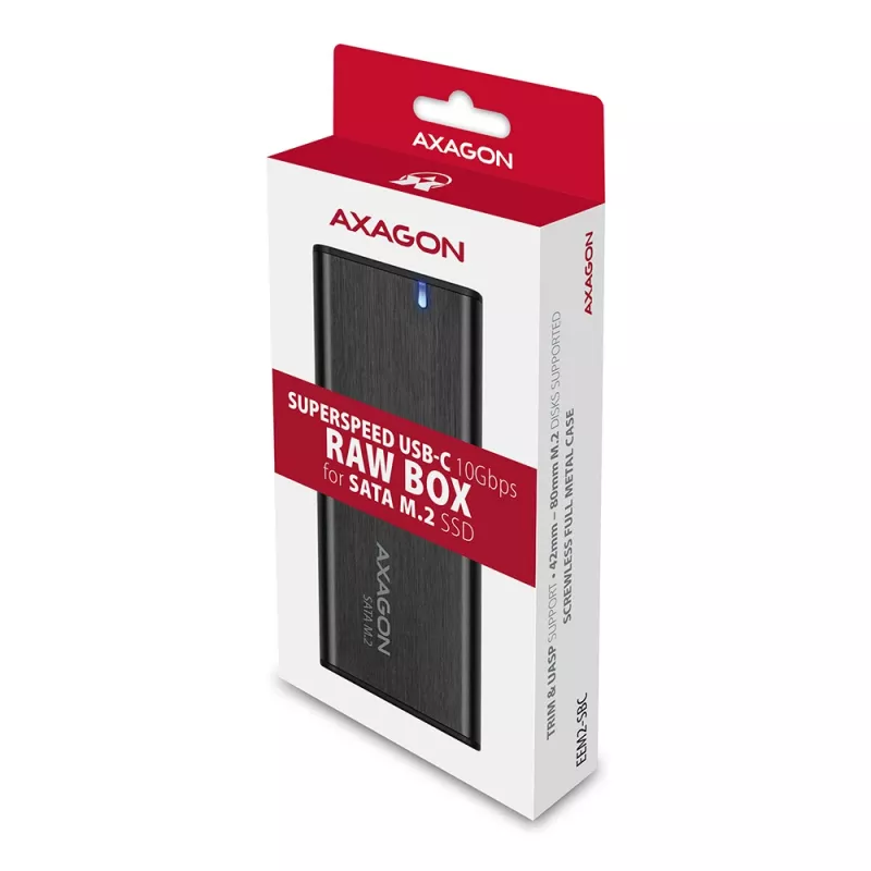 Obudowa SSD Axagon EEM2-SBC USB-C 3.2 Gen 2 Czarna M.2