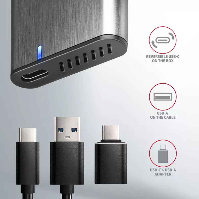 Axagon EEM2-SG2 SuperSpeed+ USB-C - M.2 NVMe i SATA SSD RAW box