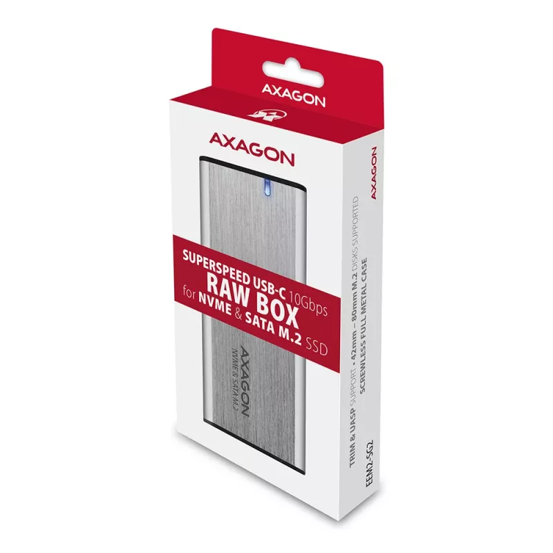 Axagon EEM2-SG2 SuperSpeed+ USB-C - M.2 NVMe i SATA SSD RAW box