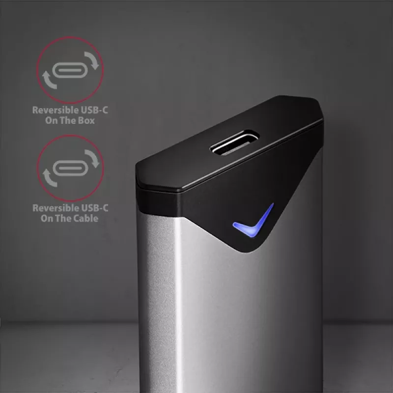 Axagon EEM2-UG2 Zewnętrzna metalowa obudowa USB-C 10Gbps dla dysków M.2 NVMe SSD. Srebrny