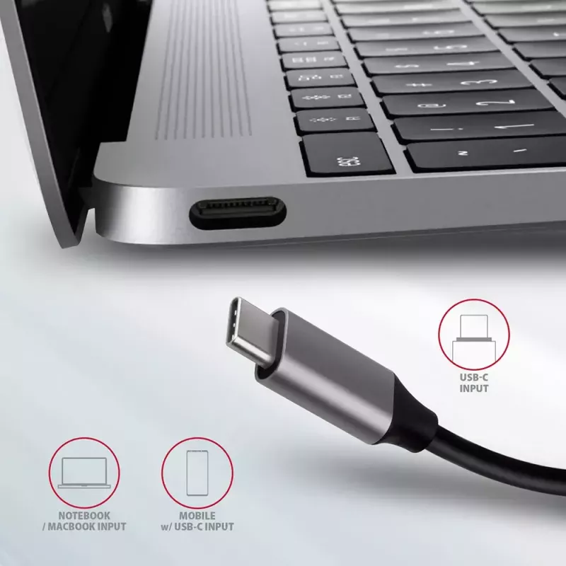 Koncentrator Axagon HMC-6M2 USB 3.2 Gen 1, 2x USB-A, HDMI, RJ-45, SATA M.2, PD 100W, kabel USB-C