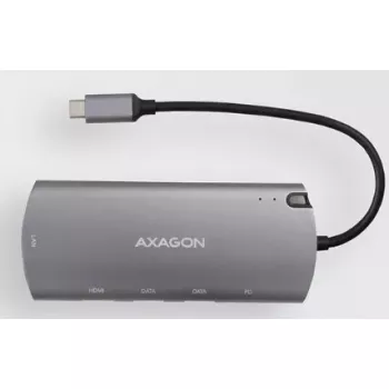 Koncentrator Axagon HMC-6M2 USB 3.2 Gen 1, 2x USB-A, HDMI, RJ-45, SATA M.2, PD 100W, kabel USB-C