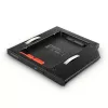 Axagon RSS-CD09 2.5 inch SSD/HDD kieszeń do slotu DVD 9.5 mm LED ALU interfejsy/karty adapter Wewnętrzny SATA