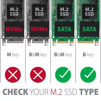 Axagon RSS-M2SD SATA - M.2 SATA SSD, wewnętrzna aluminiowa obudowa 2,5 cala, srebrny