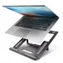 Axagon STND-L aluminiowa podstawka pod laptopy o przekątnej 10-17,3 cala. Osiem pozycji regulacji wysokości i kąta. Wersja szara.