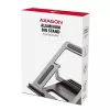 Axagon STND-L aluminiowa podstawka pod laptopy o przekątnej 10-17,3 cala. Osiem pozycji regulacji wysokości i kąta. Wersja szara.