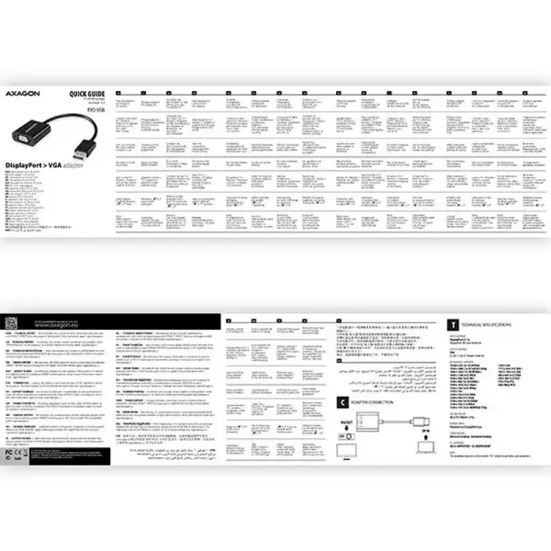 Przejściówka wideo Axagon RVD-VGN DisplayPort na VGA 0,16 m