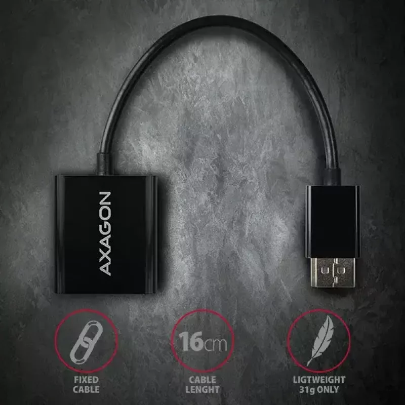 Przejściówka wideo Axagon RVD-VGN DisplayPort na VGA 0,16 m