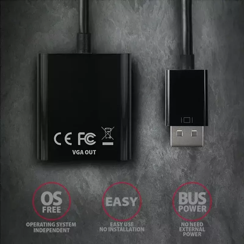 Przejściówka wideo Axagon RVD-VGN DisplayPort na VGA 0,16 m