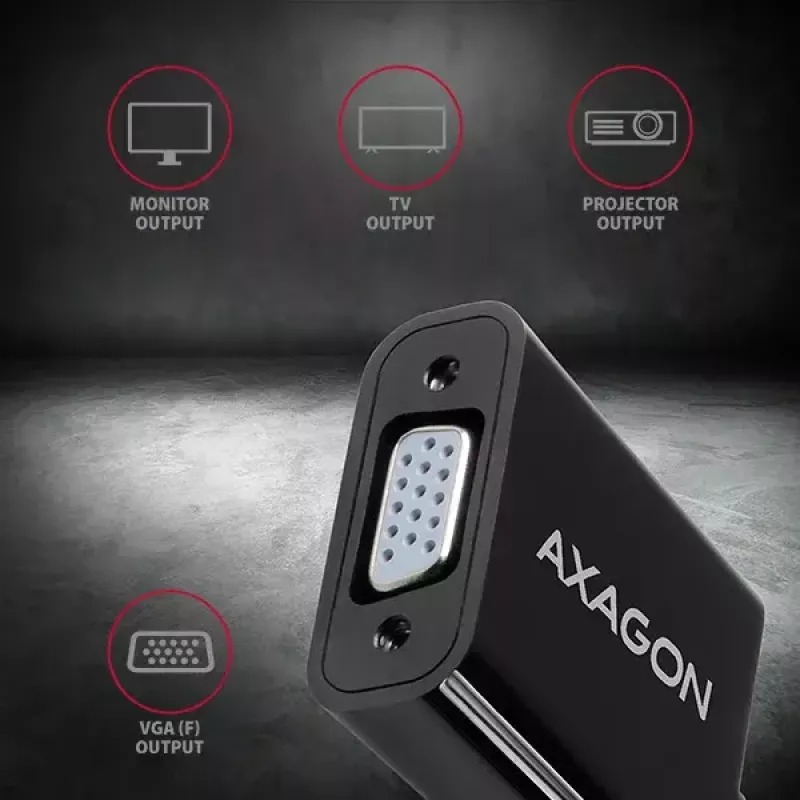 Przejściówka wideo Axagon RVD-VGN DisplayPort na VGA 0,16 m