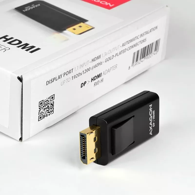 Przejściówka Axagon RVD-HI DisplayPort na HDMI Czarny