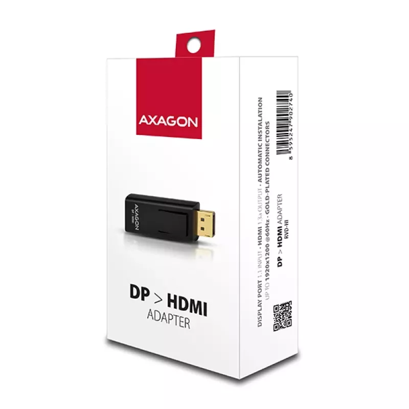 Przejściówka Axagon RVD-HI DisplayPort na HDMI Czarny