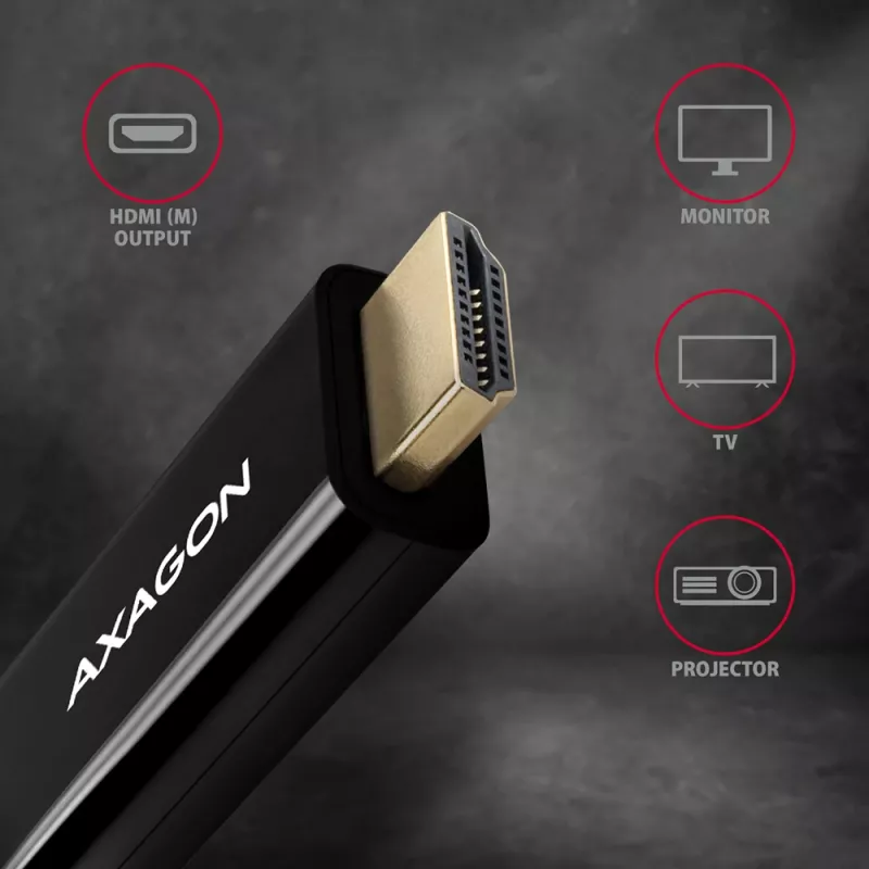 Axagon RVD-HI14C2 DisplayPort -> HDMI 1.4 kabel 1,8m, 4K/30Hz