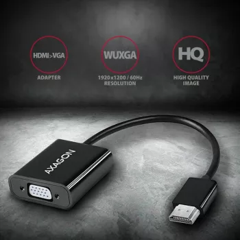 Adapter Axagon RVH-VGAN HDMI -> VGA FullHD, 1920x1200, audio OUT, power IN