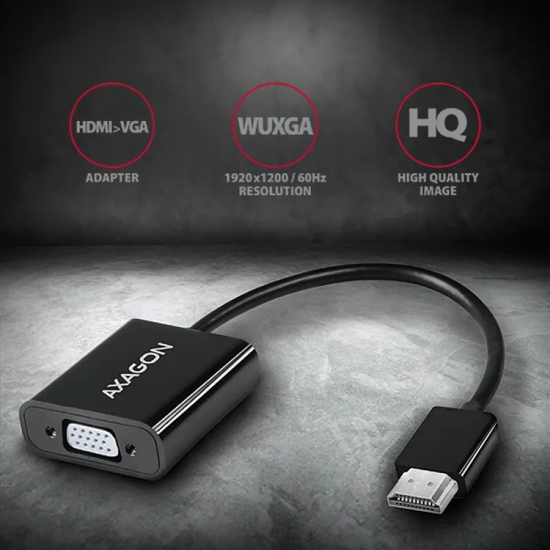 Adapter Axagon RVH-VGAN HDMI -> VGA FullHD, 1920x1200, audio OUT, power IN
