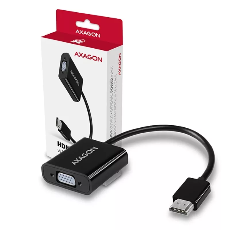 Adapter Axagon RVH-VGAN HDMI -> VGA FullHD, 1920x1200, audio OUT, power IN
