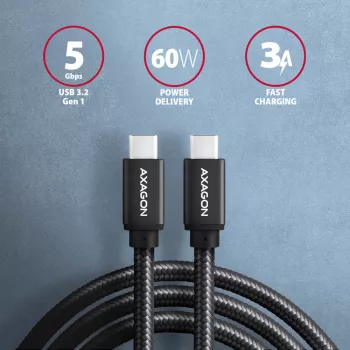 Axagon BUCM3-CM20AB SPEED USB-C <> USB-C 3.2 Gen 1 kabel 2 m