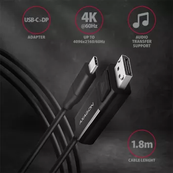 Kabel Axagon RVC-DPC USB-C -> DisplayPort 1,8 m 4K/60Hz