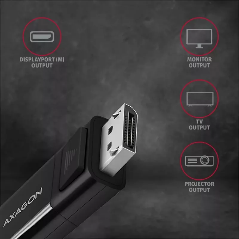 Kabel Axagon RVC-DPC USB-C -> DisplayPort 1,8 m 4K/60Hz