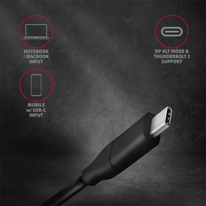 Kabel Axagon RVC-DPC USB-C -> DisplayPort 1,8 m 4K/60Hz
