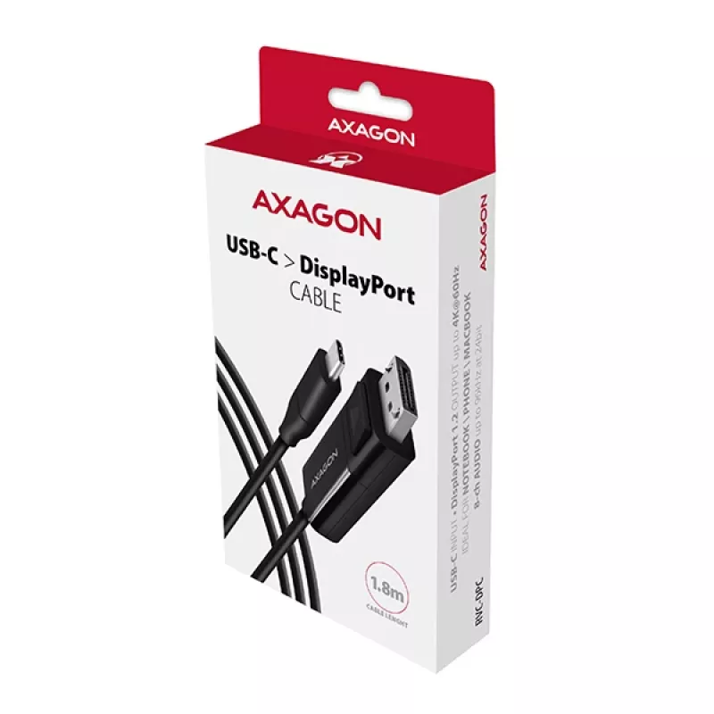 Kabel Axagon RVC-DPC USB-C -> DisplayPort 1,8 m 4K/60Hz