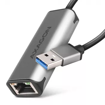 Adapter sieciowy 2.5 Gigabit Ethernet AXAGON ADE-25R — USB Type-C, 10/100/1000/2500 Mbit, 5000 Mbit/s, aluminium, szary