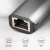 Adapter sieciowy 2.5 Gigabit Ethernet AXAGON ADE-25R — USB Type-C, 10/100/1000/2500 Mbit, 5000 Mbit/s, aluminium, szary